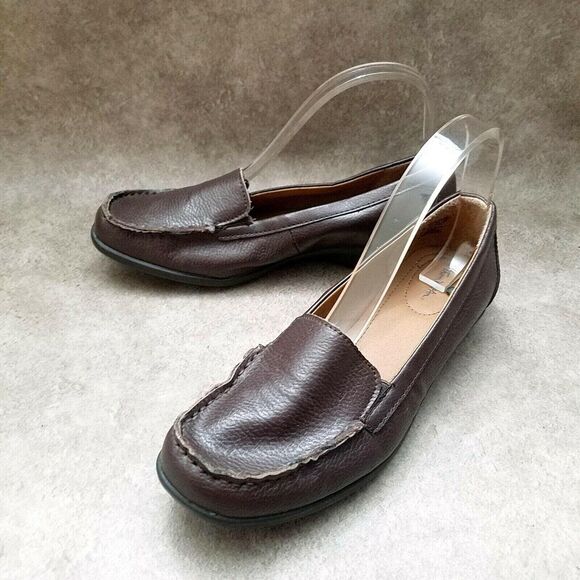 Thom McAn Womens Daylin Size 9.5 Brown Leather Slip On Loafers - Picture 7 of 10